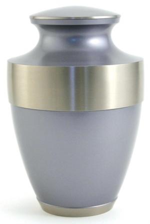 light lavender blue brass cremation urn
